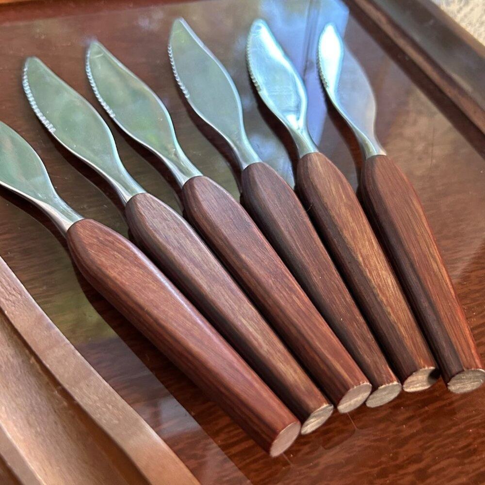 Stainless Steel Butter Knives with Wooden Handles